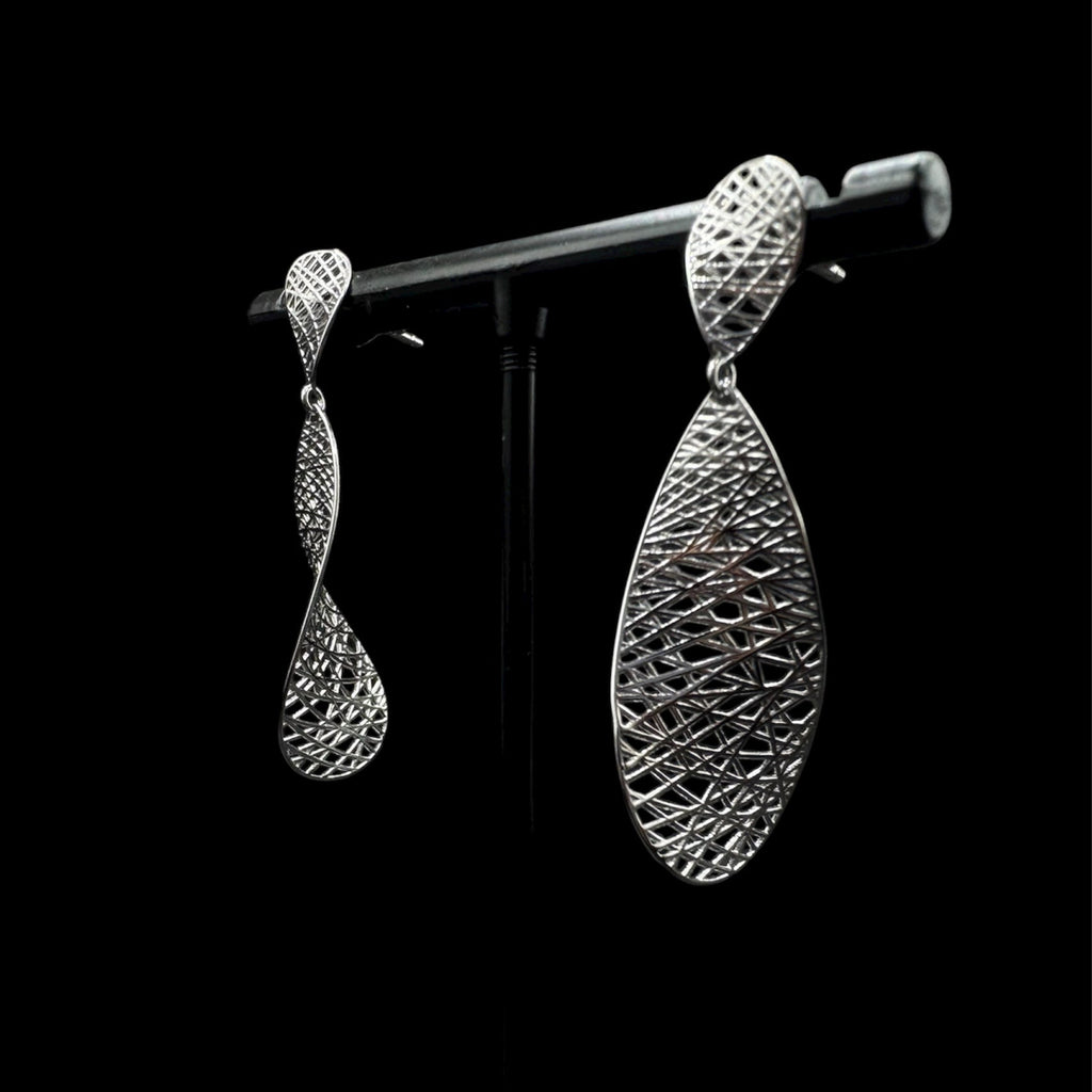 Twisted Silver Earrings